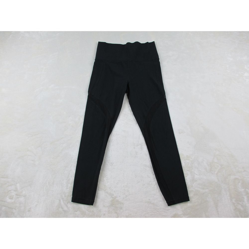 Athleta Pants Womens Small Black Salutation Mesh 7/8‎ Leggings Gym Ladies